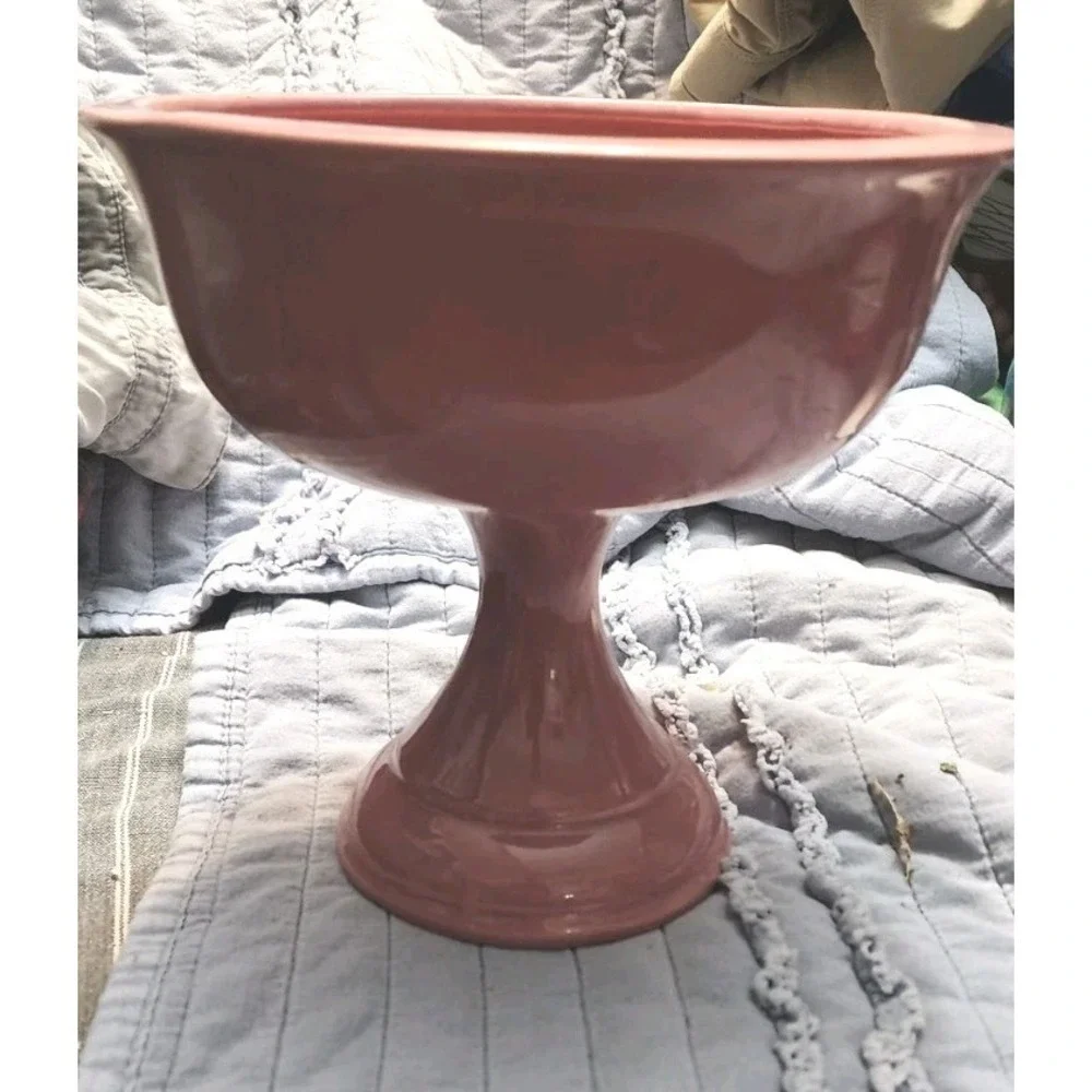 Haeger Pottery Pink Mauve Pedestal Bowl  Planter Granny Cottage Core Rare